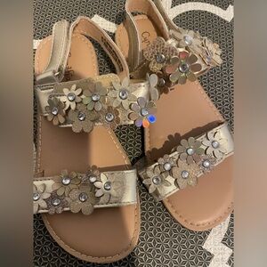 Cynthia rowley girls gold sandals size 12